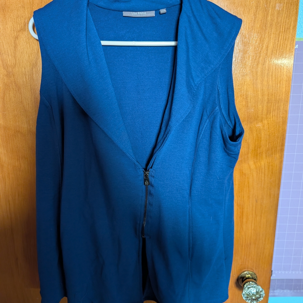 Lisa Rinna Collection Navy Blue Top